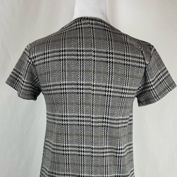 ZARA Sequined Embroidered Floral Plaid Party Date Night Mini Dress NWOT Size S - Picture 7 of 13